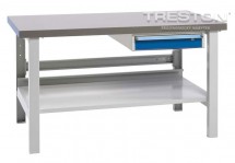 Spodní police pro stoly Workshop 1500, nastavitelné nohy, 1370x648mm, 92449012