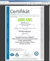 Certifikát ISO9001