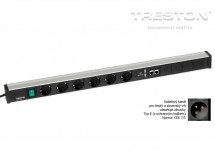 Kabelový kanál 836, 6 zásuvek, 2 USB, 2 CAT6A, vypínač, TPR9-003-FR