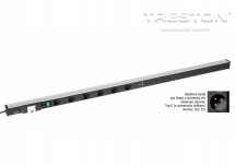 Kabelový kanál 1400, 6 zásuvek, 2 USB, fcp, vypínač, TPR14-010-FR
