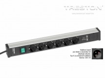 Kabelový kanál 468, 6 zásuvek, 2 USB, vypínač, TPR4-001-FR