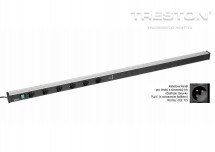 Kabelový kanál 1700, 6 zásuvek, 2 USB, vypínač TPR17-001