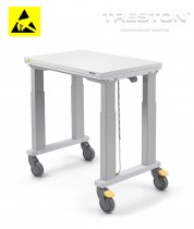 Vozík SAPEL s elektricky nastavitelnou výškou, 500x750mm, 4 nohy, ESD, SAPEL50754L-49