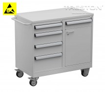 Vozík na nářadí Tool Trolley 1, ocelová deska, ESD, TWIN45-201-49
