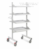 Průmyslový vozík Treston Multi Trolley M500, vysoký, 4 police, TMTH5-001-41