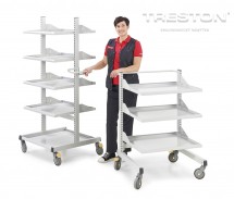 Průmyslový vozík Treston Multi Trolley M750, nízký, 2 police, TMTL7-001-41