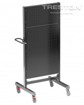 Průmyslový vozík Treston Multi Trolley M750, vysoký, perf. panely, černý TMTH7-005-18