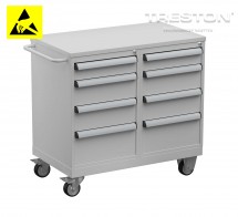 Vozík na nářadí Tool Trolley 3, ocelová deska, ESD, TWIN45-203-49