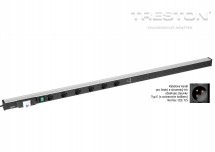 Kabelový kanál 1400, 6 zásuvek, 2 USB, fcp, vypínač TPR14-010