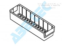 Policový zásobník 5015-3, 500 x 132 x 100 mm, šedý