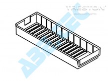 Policový zásobník 6020-3, 600 x 186 x 82 mm, šedý