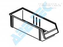 Stohovací zásobník 1950-3, 500 x 186 x 182 mm, šedý