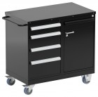 Treston - Vozík na nářadí Tool Trolley 1, ocelová deska, černý TWIN45-001-18